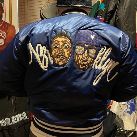 GoldenBearGarage Other - Custom Brooklyn Biggie and ODB Satin Bomber Jacket